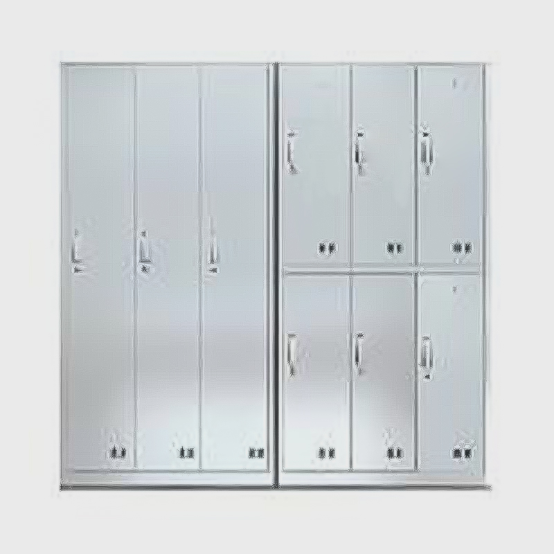 Hospitals-skabs-/skoskabsserie i rustfrit stål