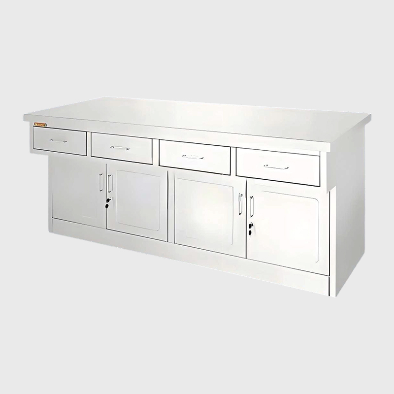 Hospitalsbord i rustfrit stål med skuffer